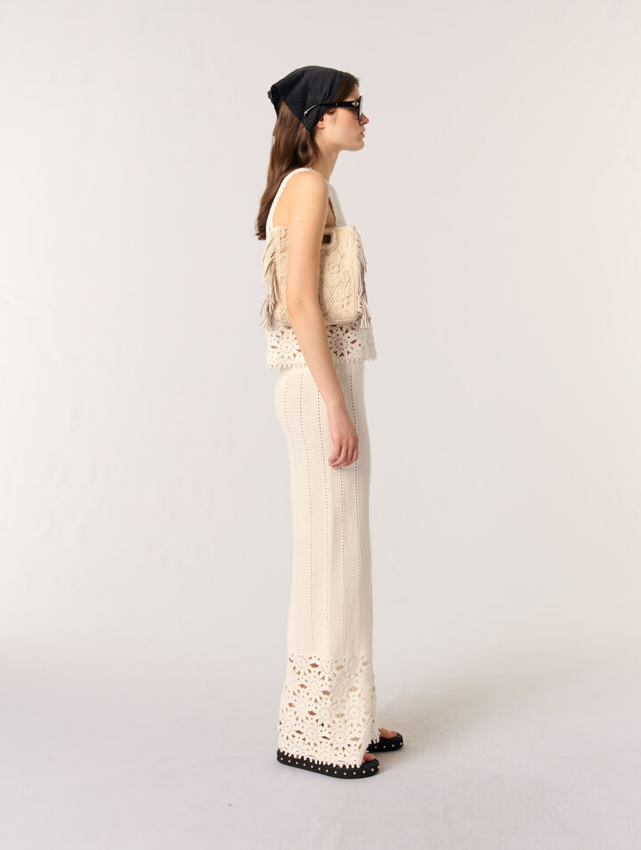 Crochet-knit M bag