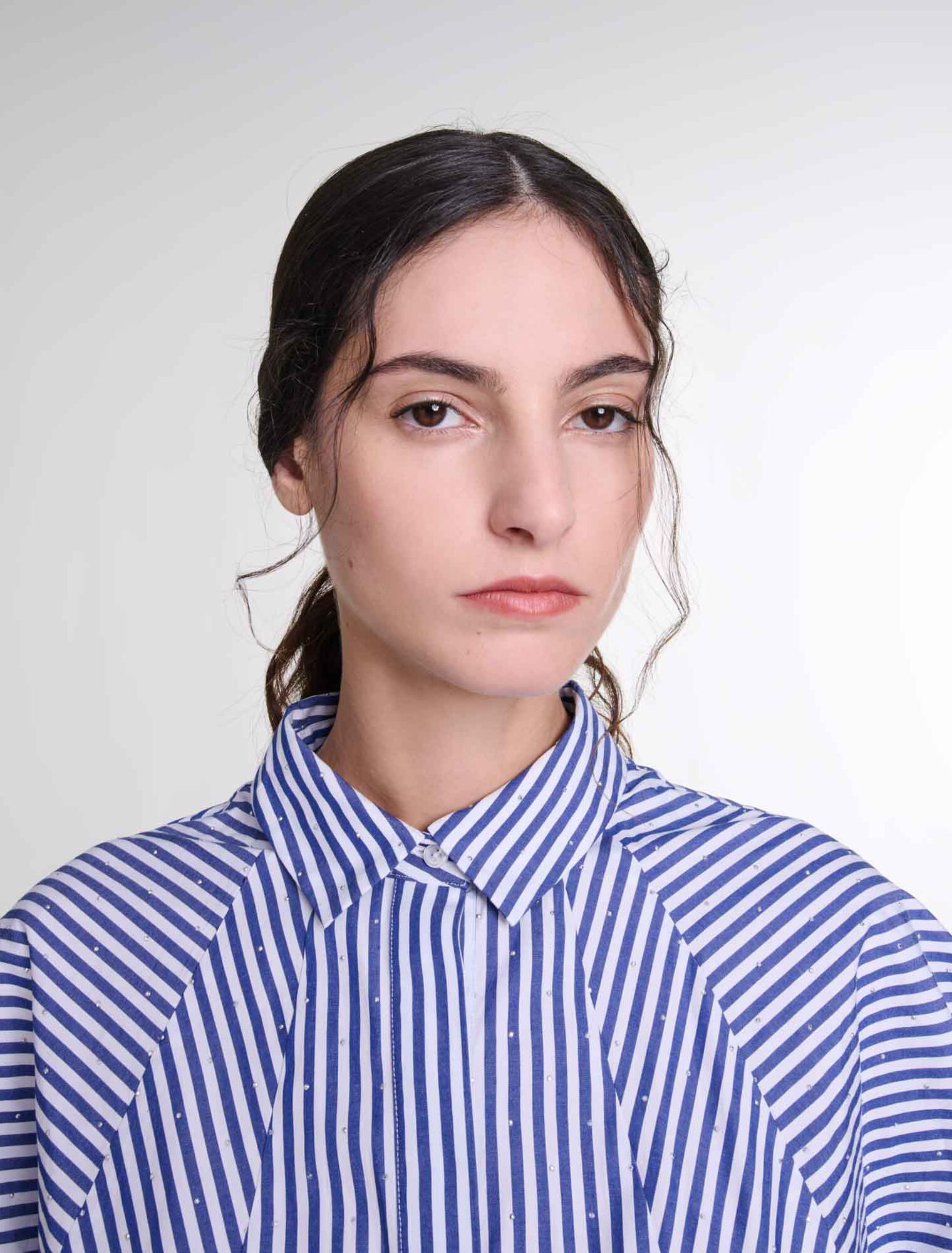 Rhinestone striped shirt
