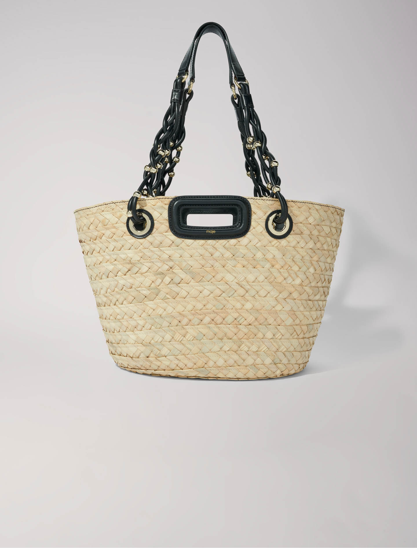 Woven raffia basket bag