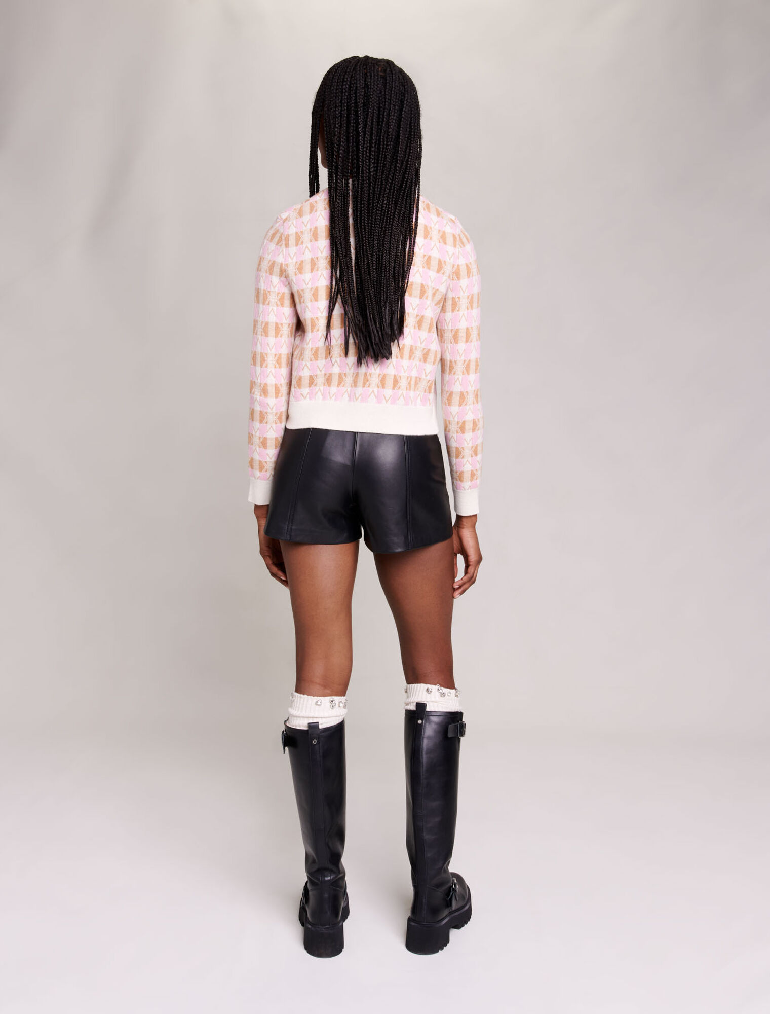 Checked cardigan