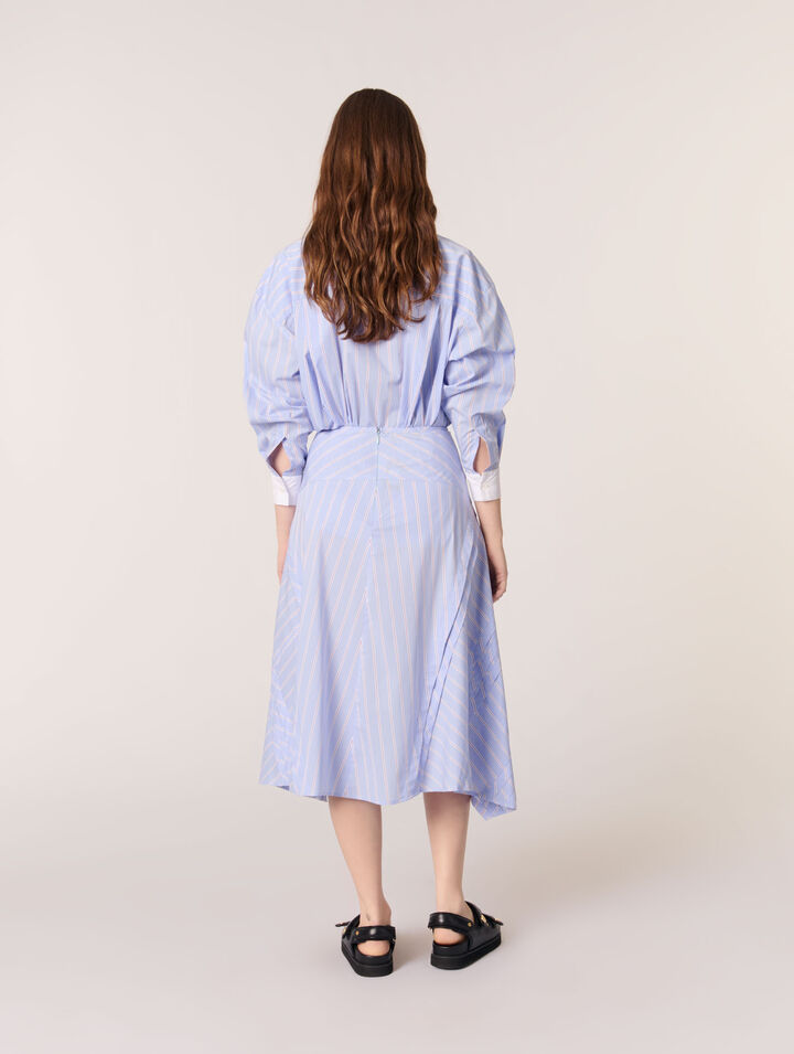 Striped cotton maxi skirt