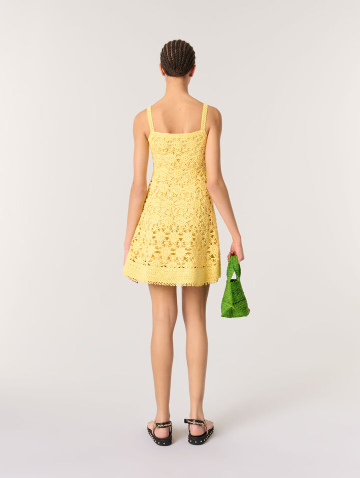 Crochet strappy mini dress