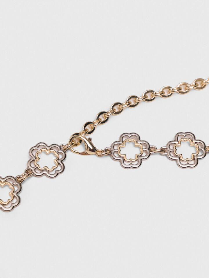 Two-tone Clover chain belt