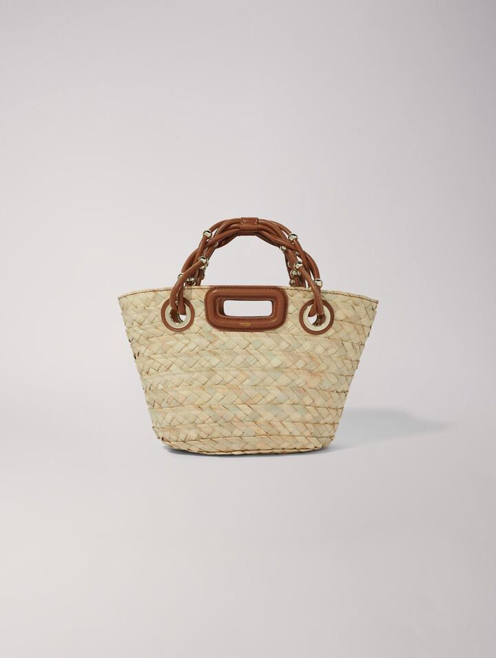Mini woven basket bag