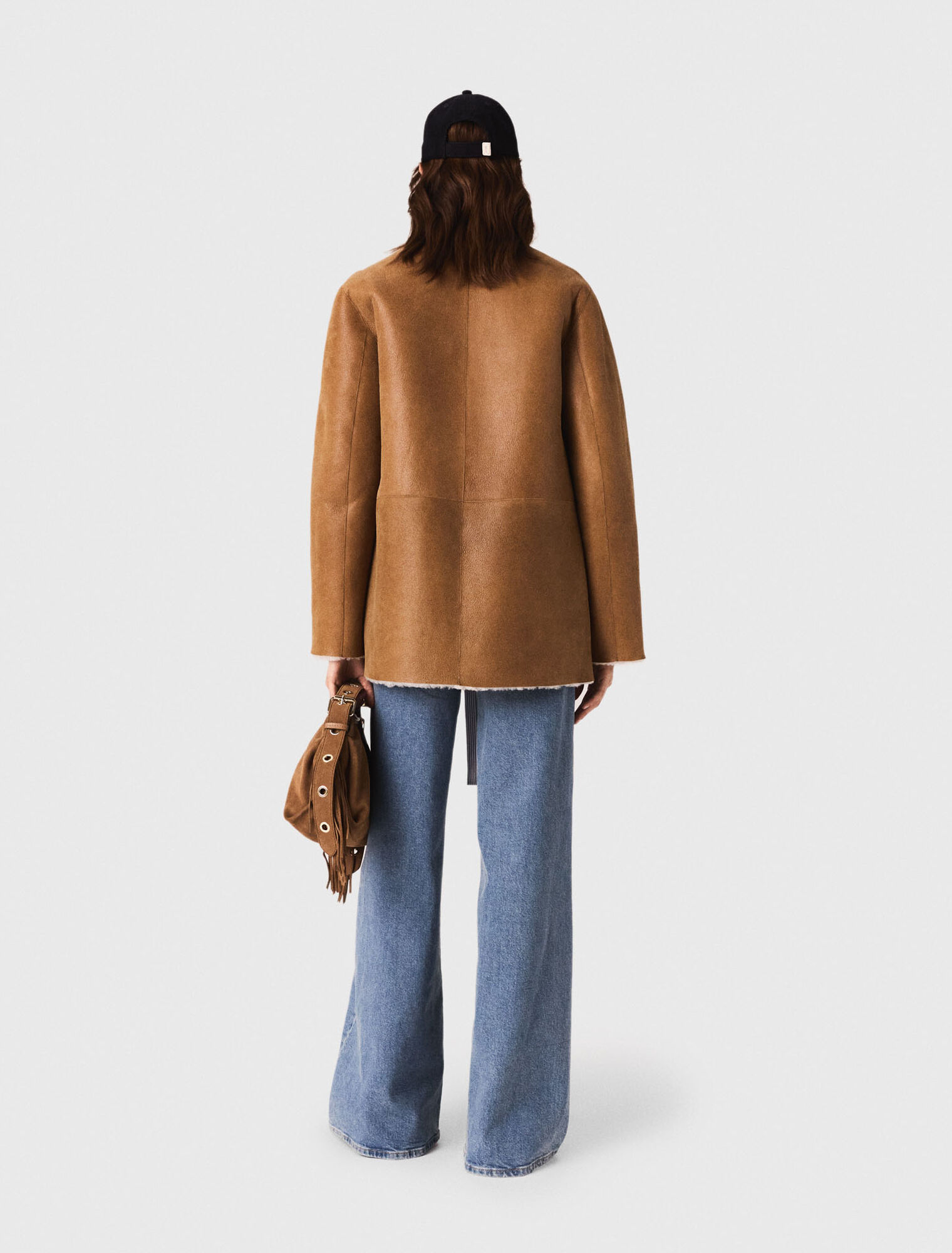 Reversible leather coat