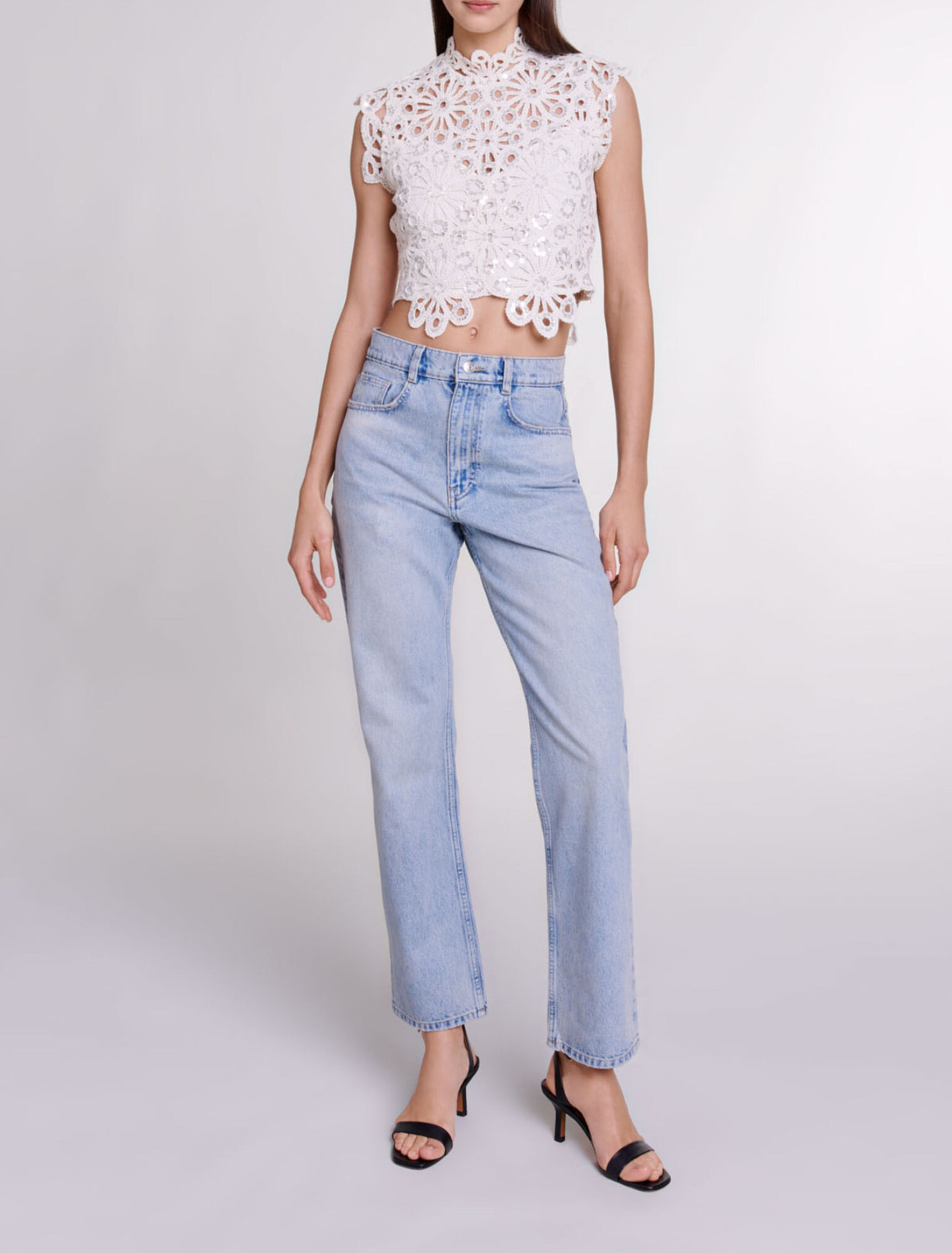 Crochet and sequin top