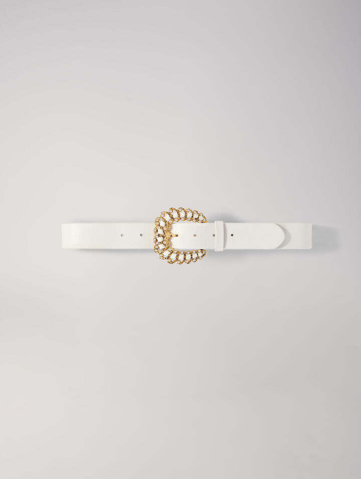 Belt with diamanté buckle