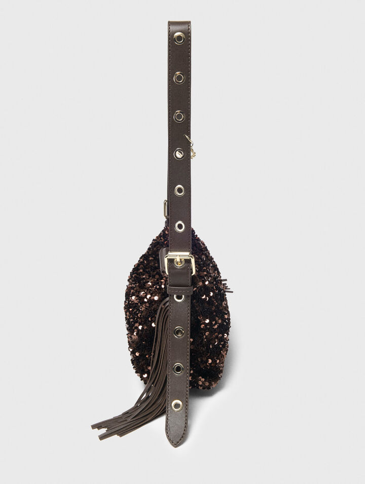 Sequinned Miss M mini bag