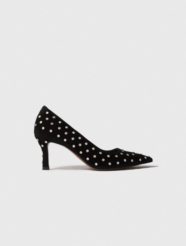 Rhinestone pumps with pointed toes