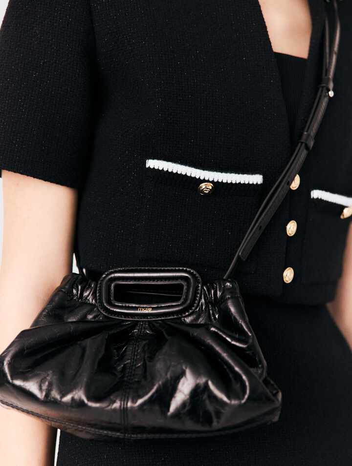 Milpli mini crackled leather clutch