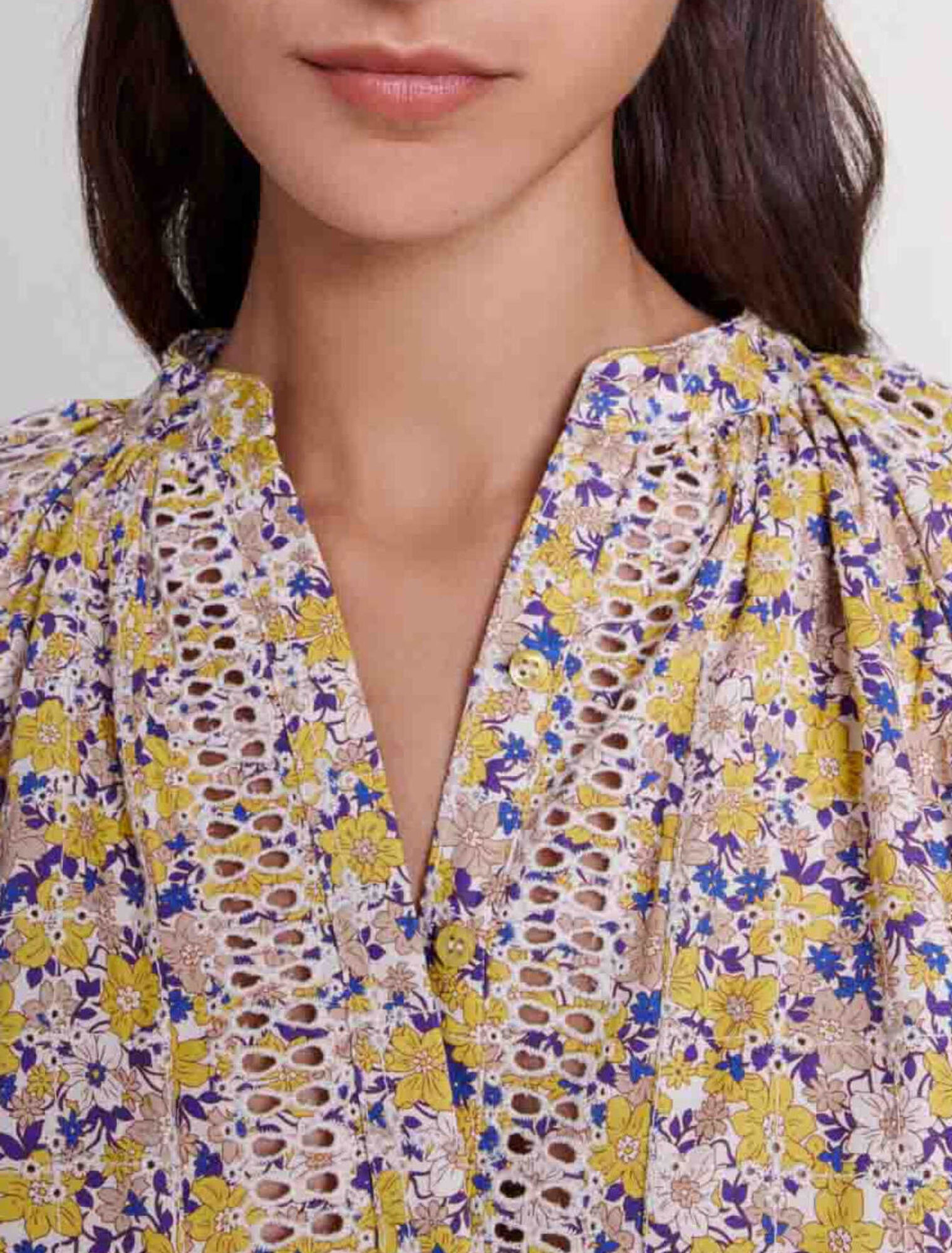 Patterned embroidered blouse
