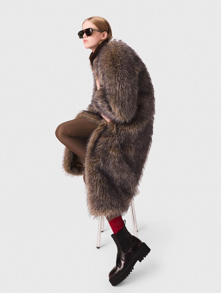 Long faux fur coat