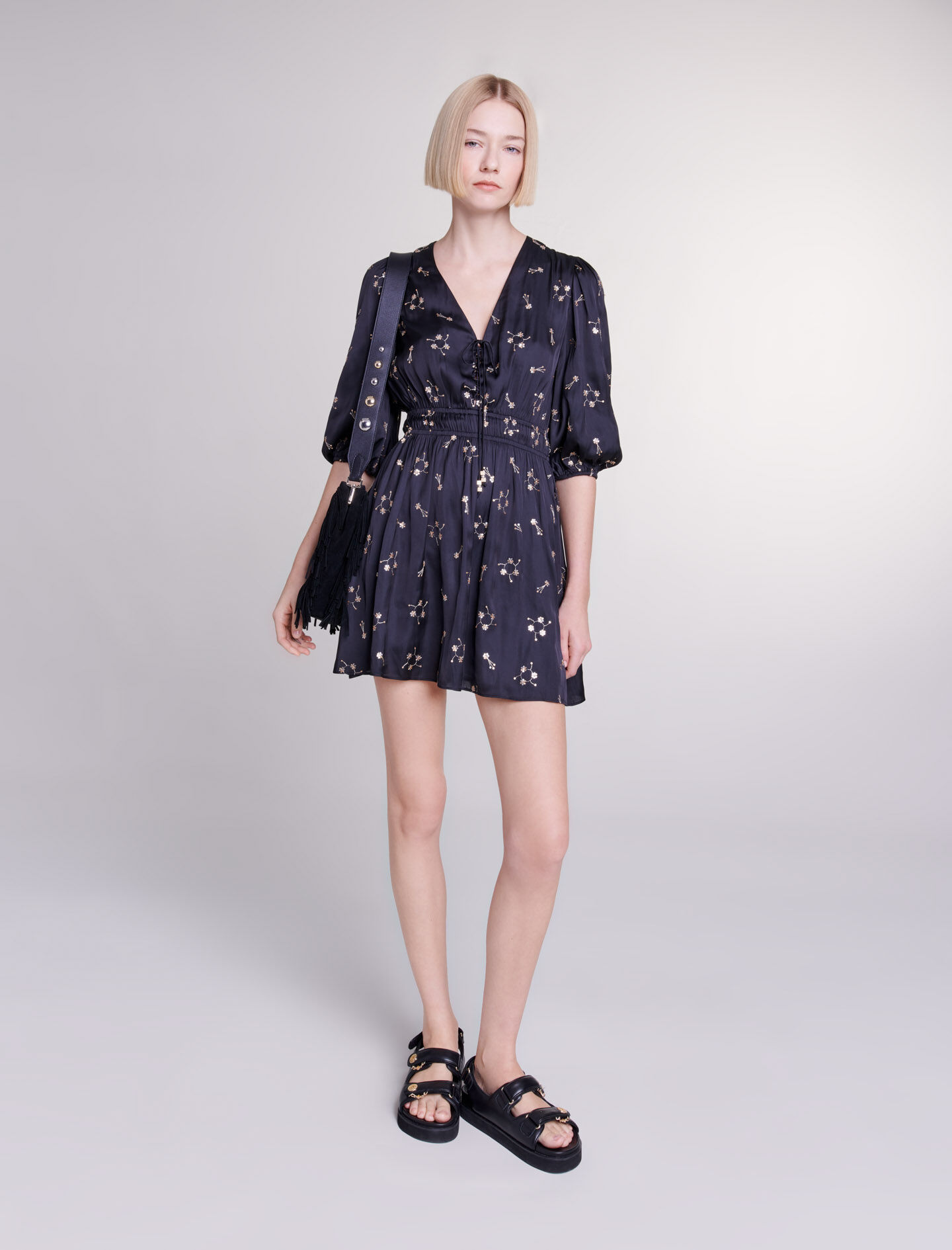 Short sequin embroidered dress Maje
