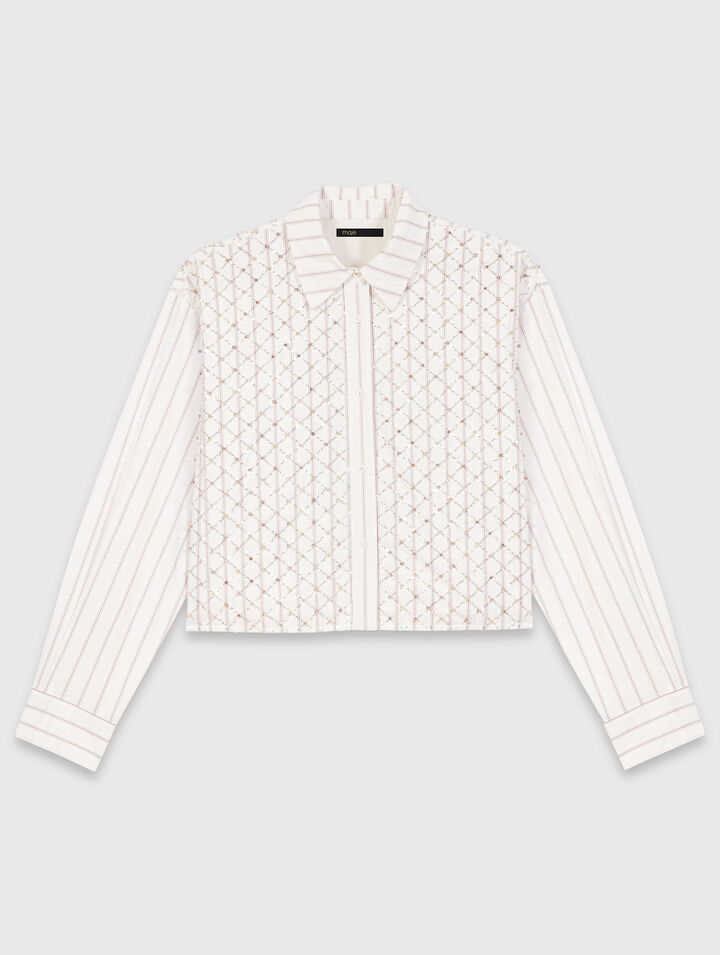 Beaded cropped shirt