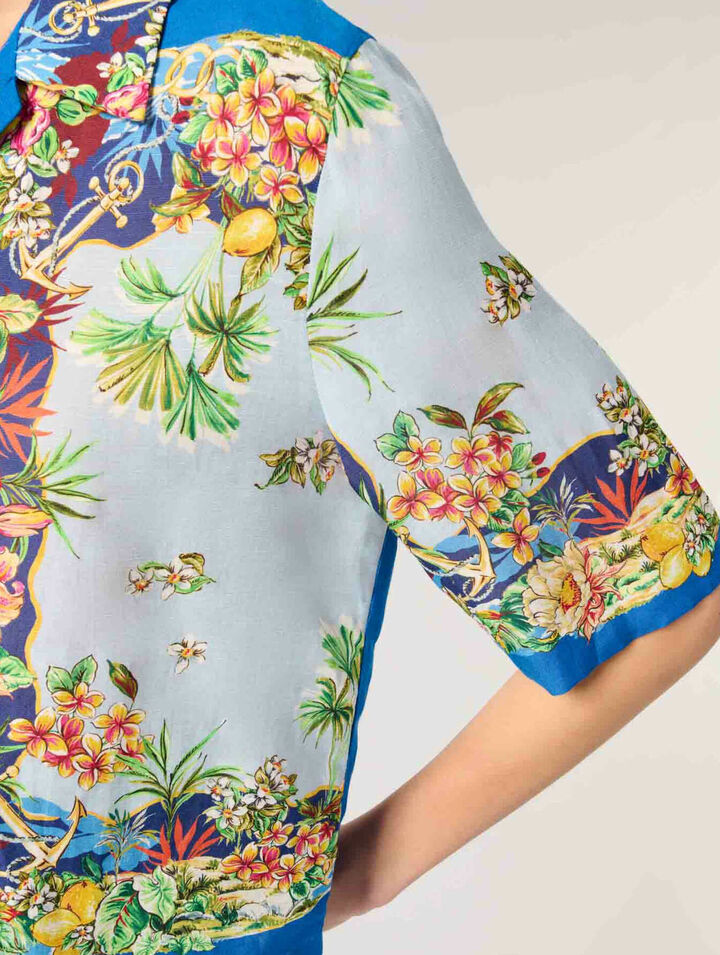 Patterned cropped shirt