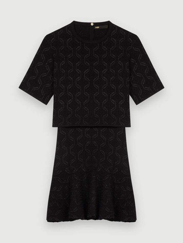 Trompe l’œil jacquard knit dress