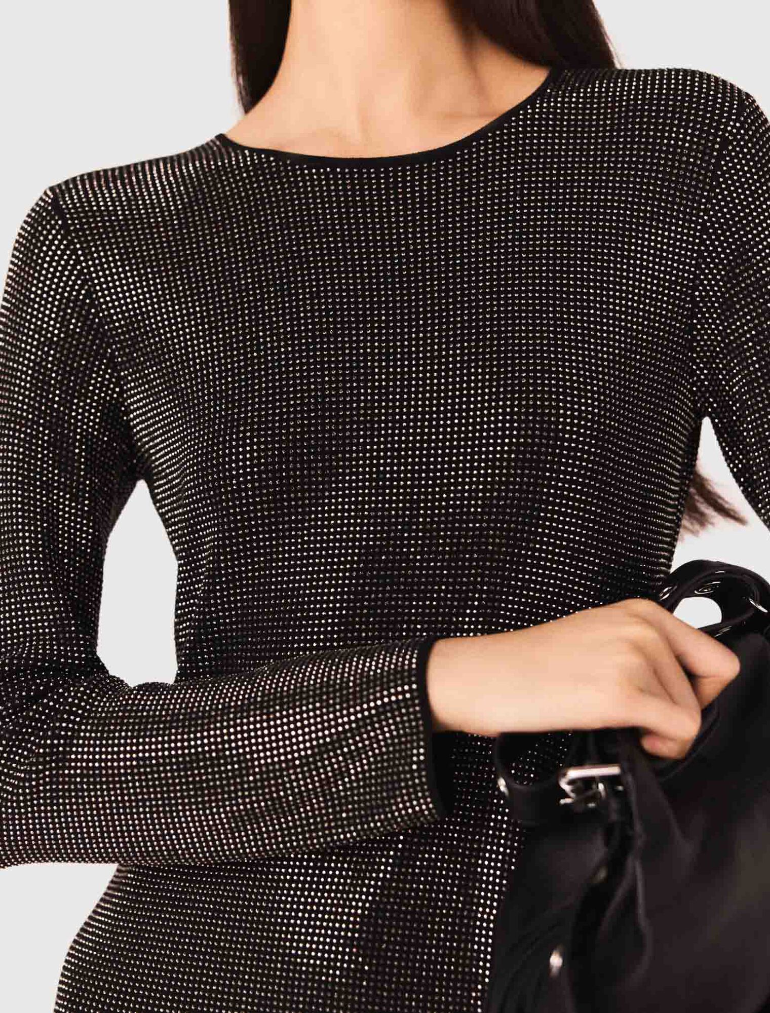 Short rhinestone knit dress
