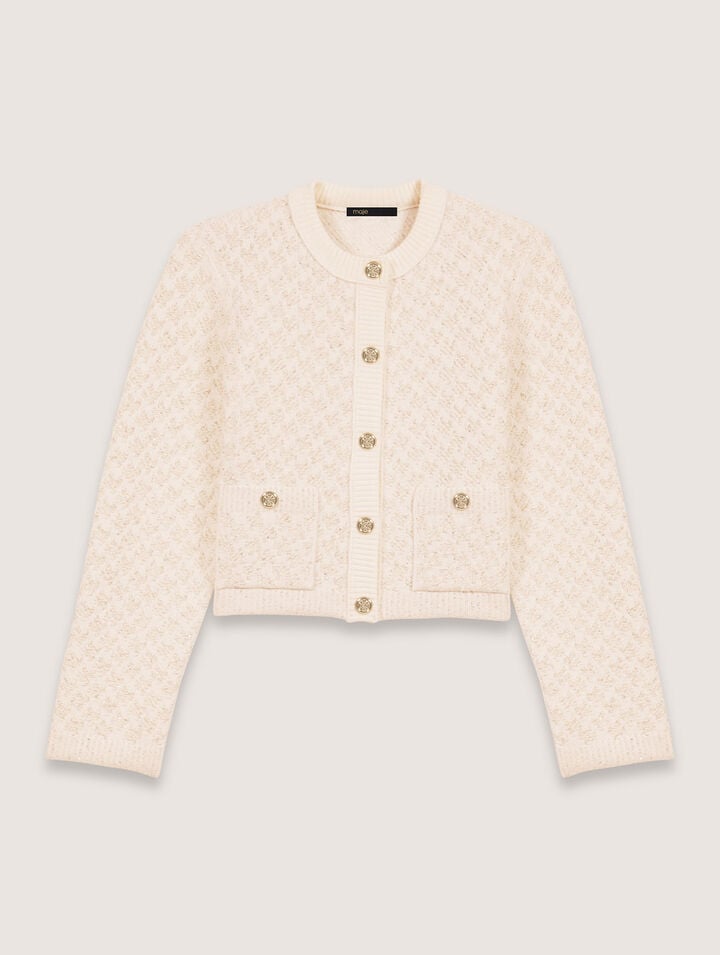 Short tweed-effect cardigan