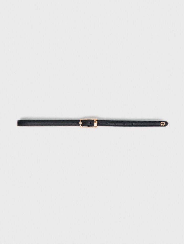 Slim leather belt