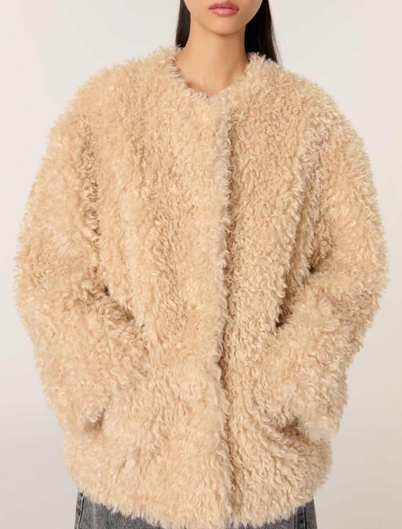 Short faux fur coat