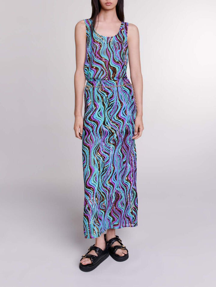 Sequin maxi skirt