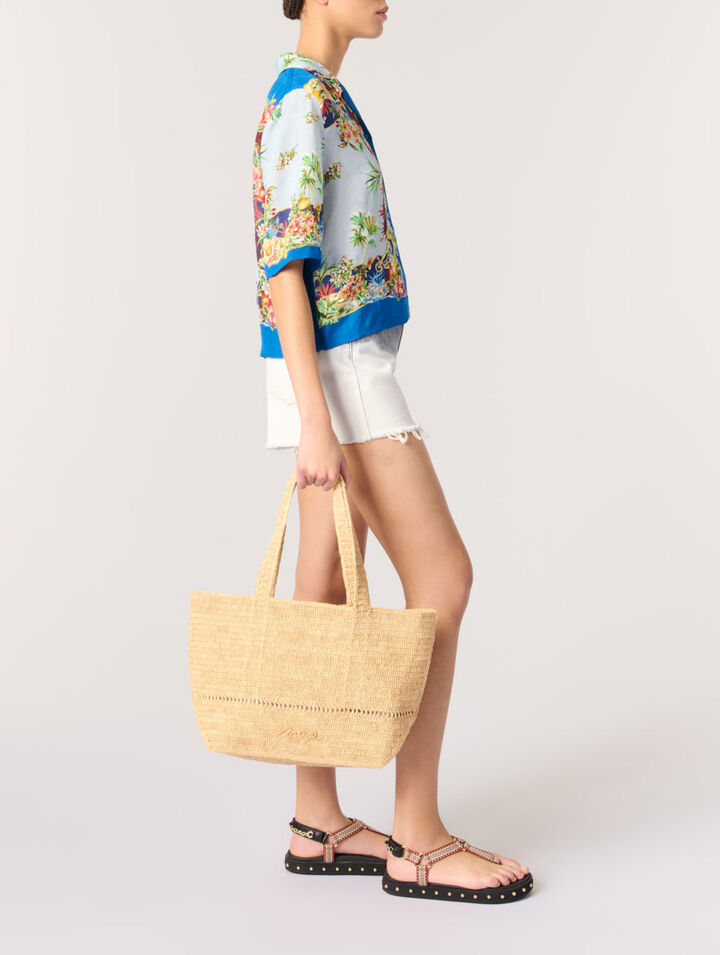 Patterned cropped shirt