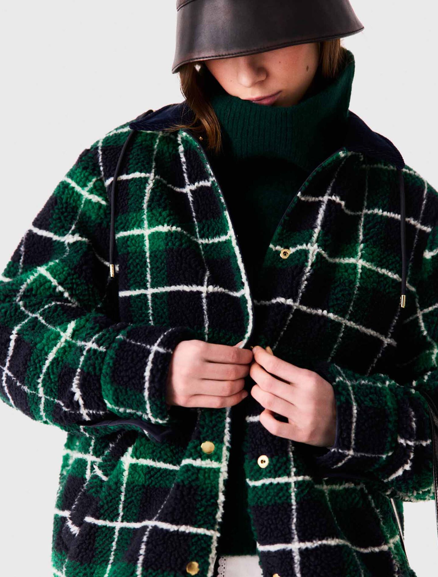 Reversible curly parka