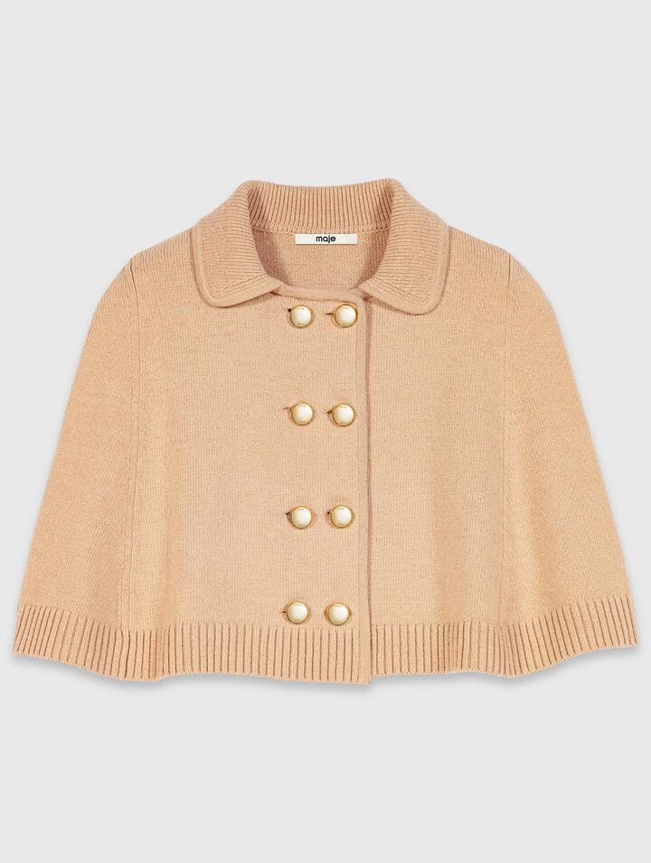 Wool blend mini cape