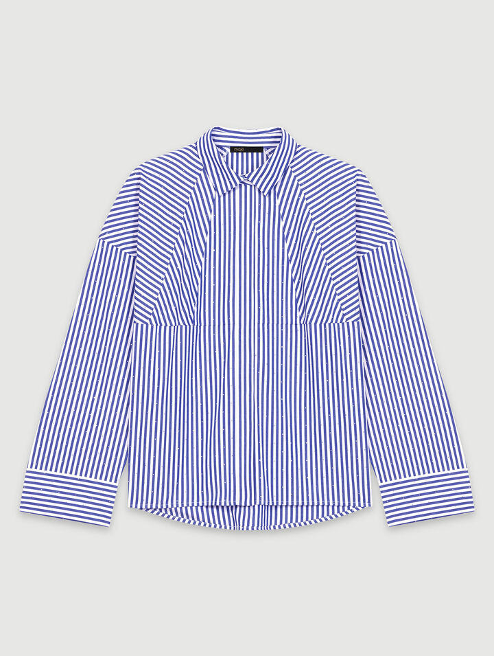 Rhinestone striped shirt