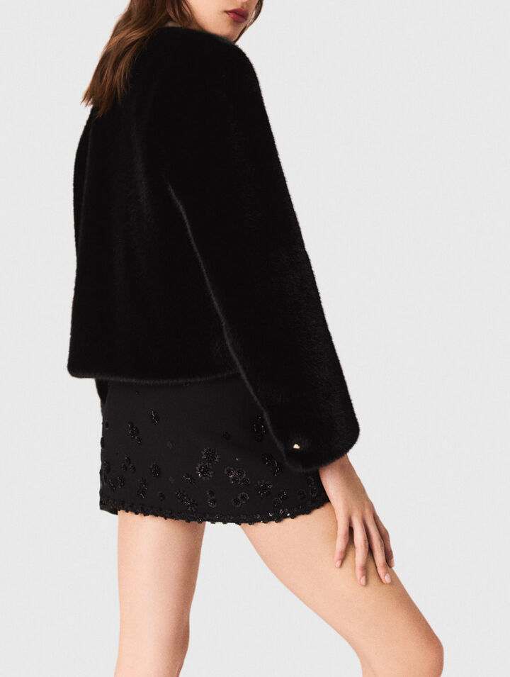 Short faux fur coat