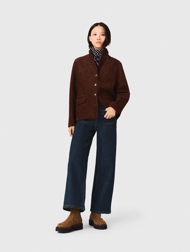 Wide jeans with patch pockets