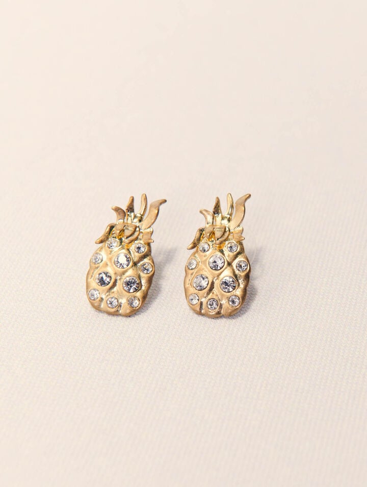 Pineapple rhinestone earrings