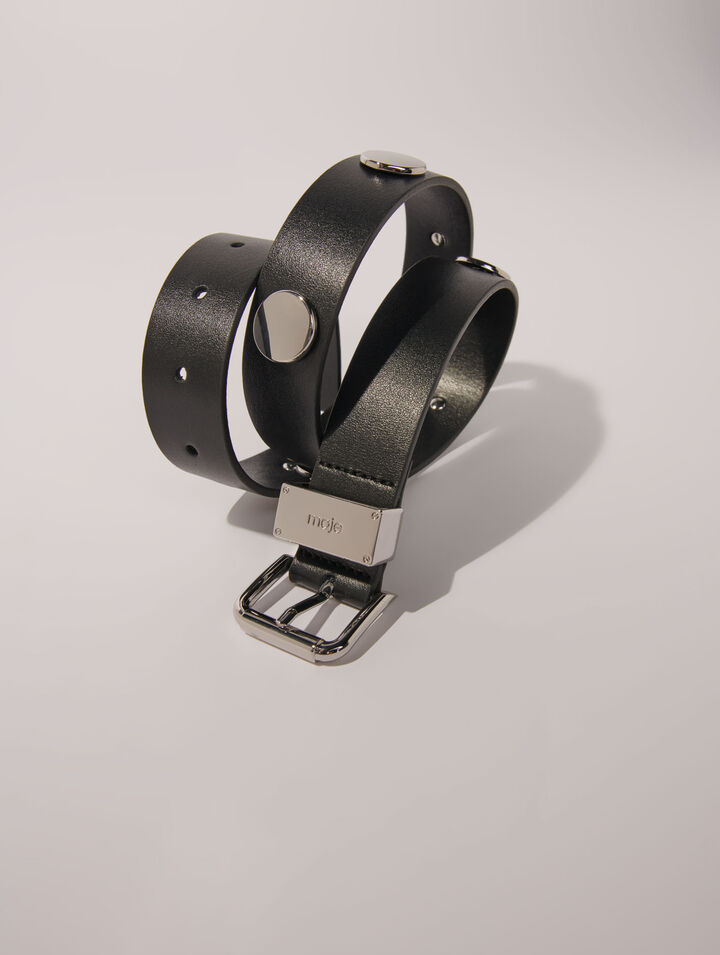 Studded leather belt