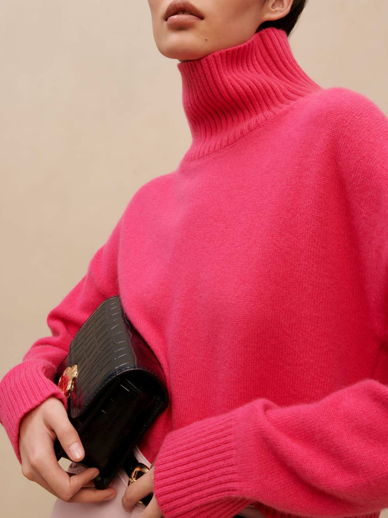 High neck cashmere sweater