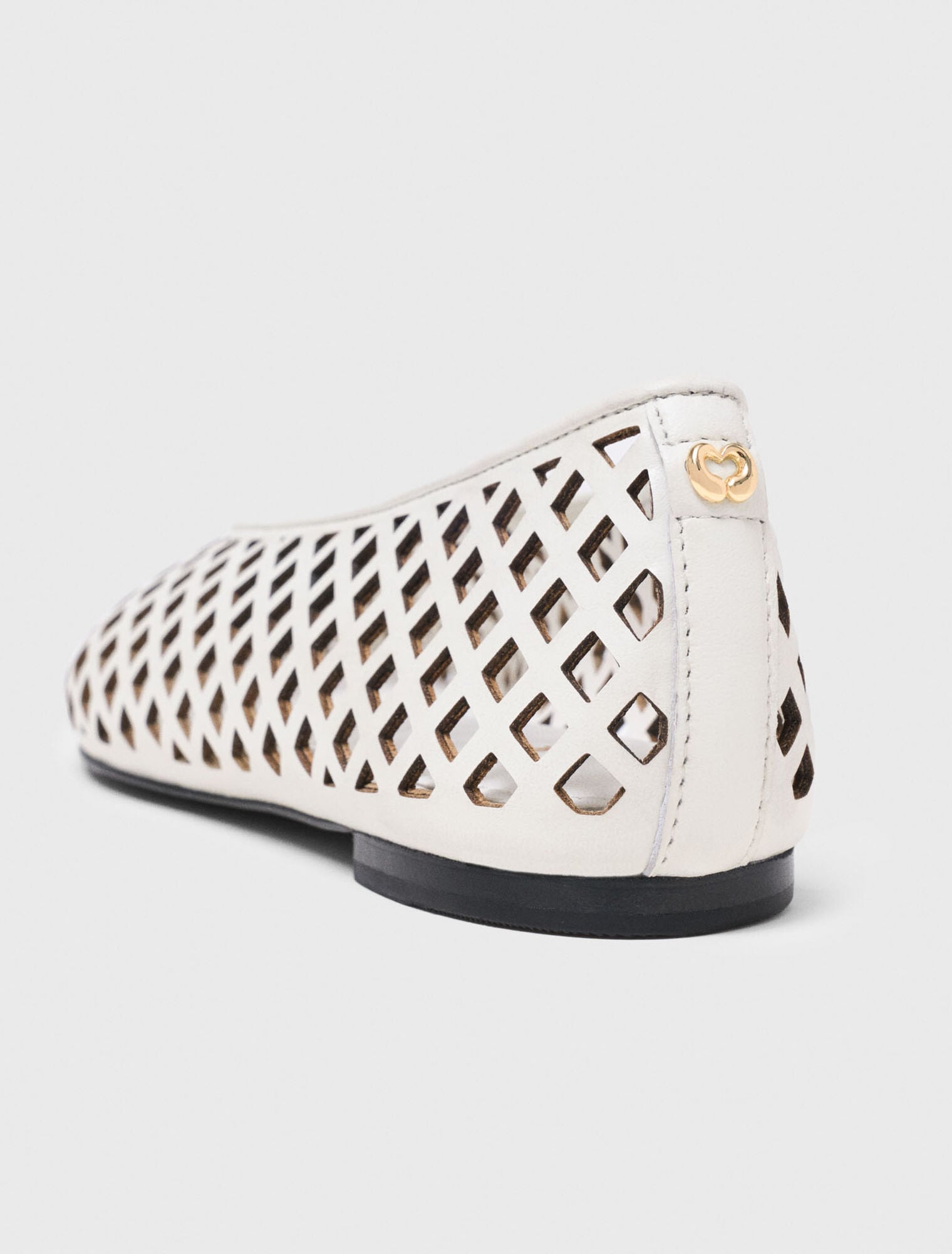 Perforated leather ballet flats