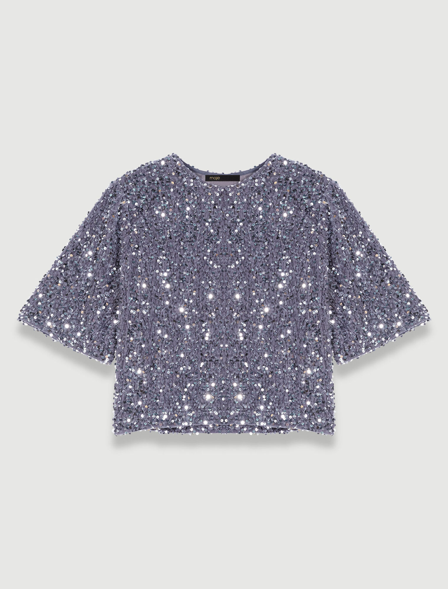 Sequinned velvet top