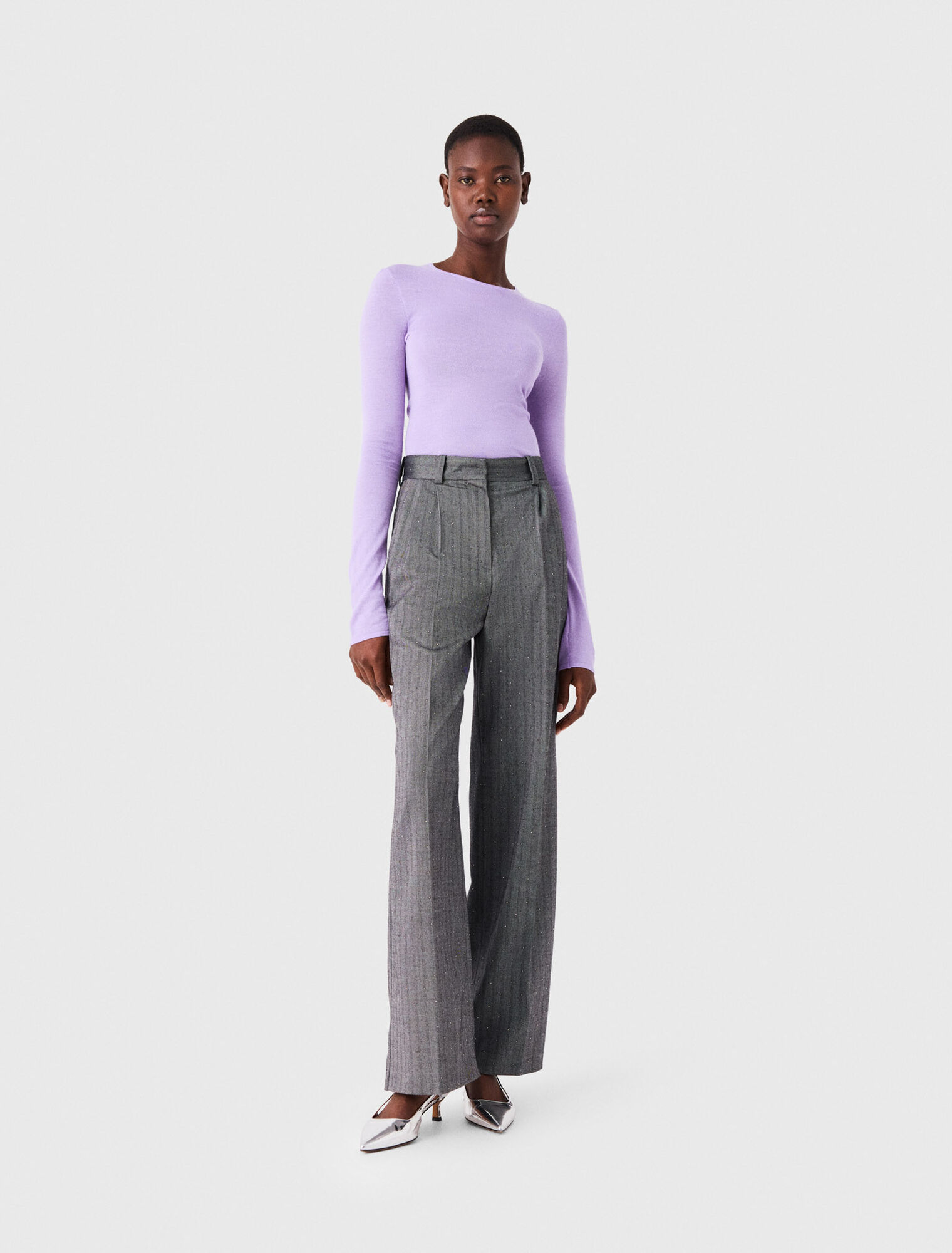 Second-skin round neck jumper