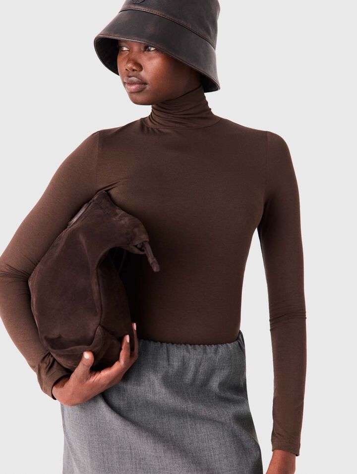 Roll-neck T-shirt