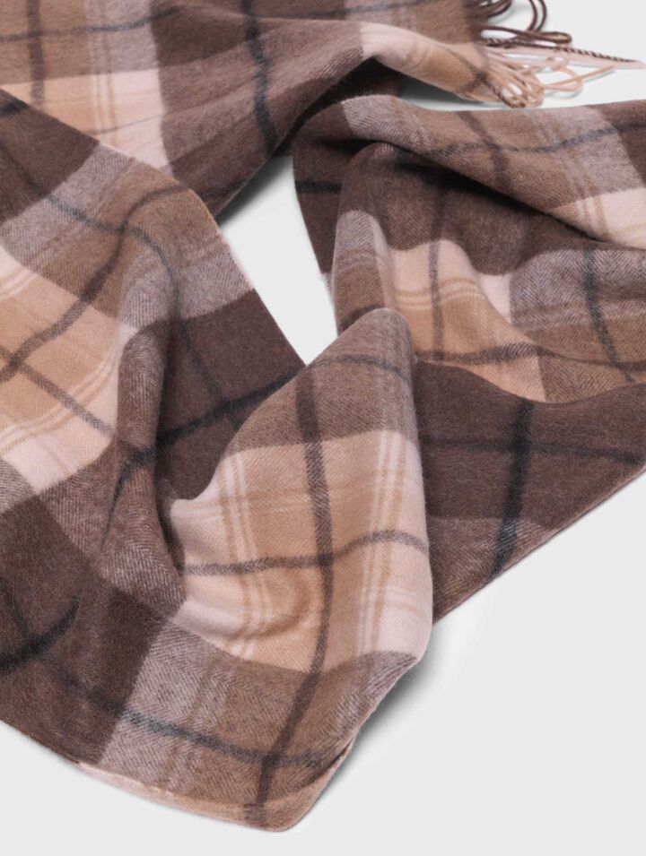 Wool check scarf