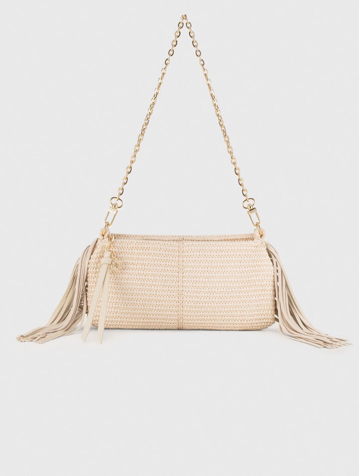 Miss M raffia-look clutch bag