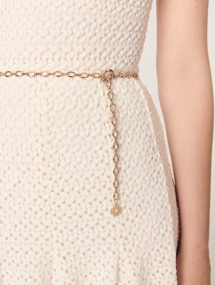 Crochet-knit maxi dress