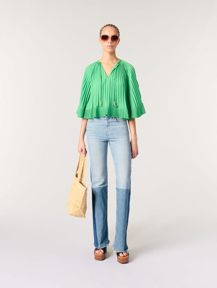 Cape-effect pleated top