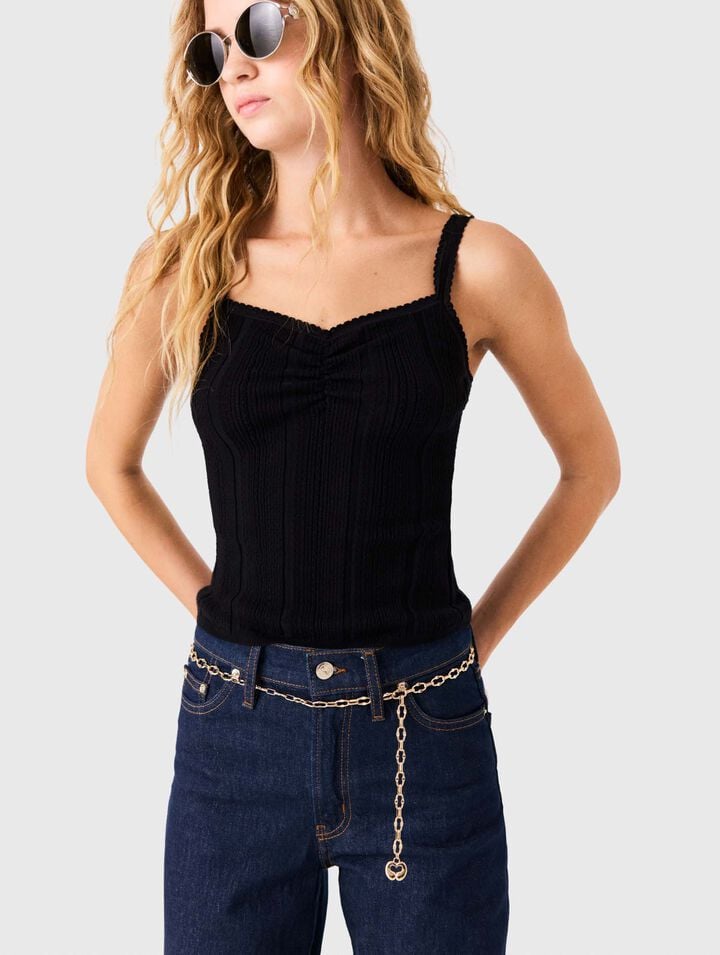 Pointelle knit twinset