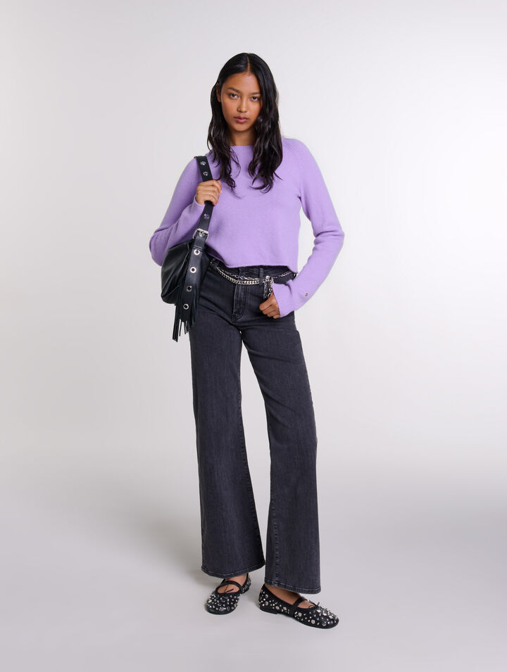 Black belted baggy jeans