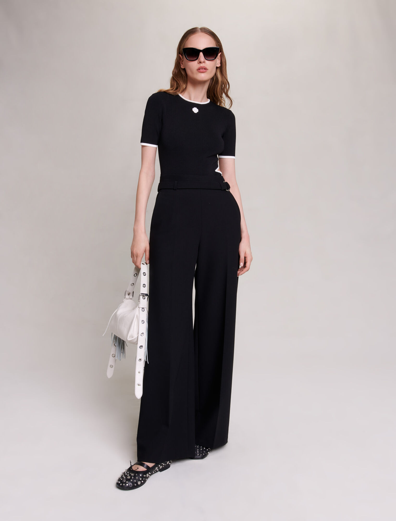 WIDE BELTED TROUSERS