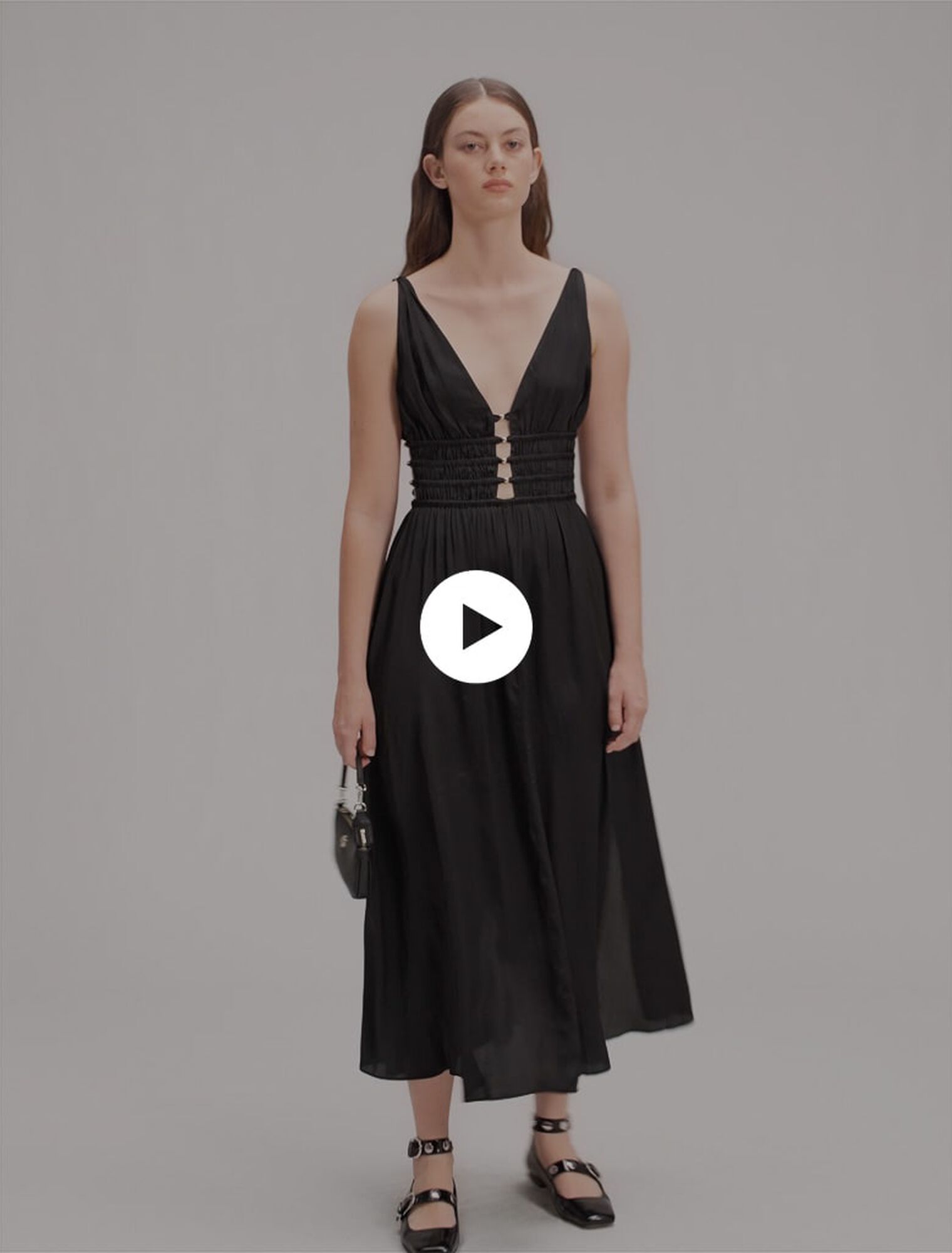 Openwork satin-effect dress