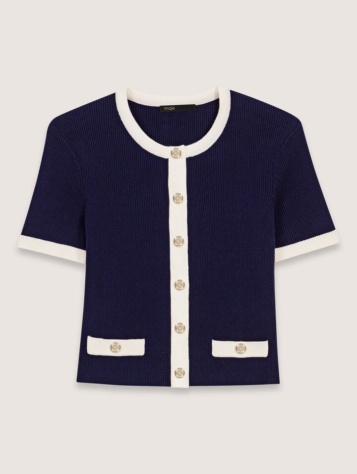 Contrasting cropped cardigan