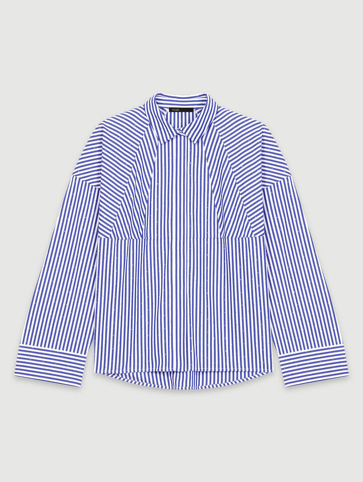 Rhinestone striped shirt
