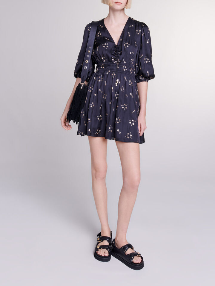 Short sequin-embroidered dress