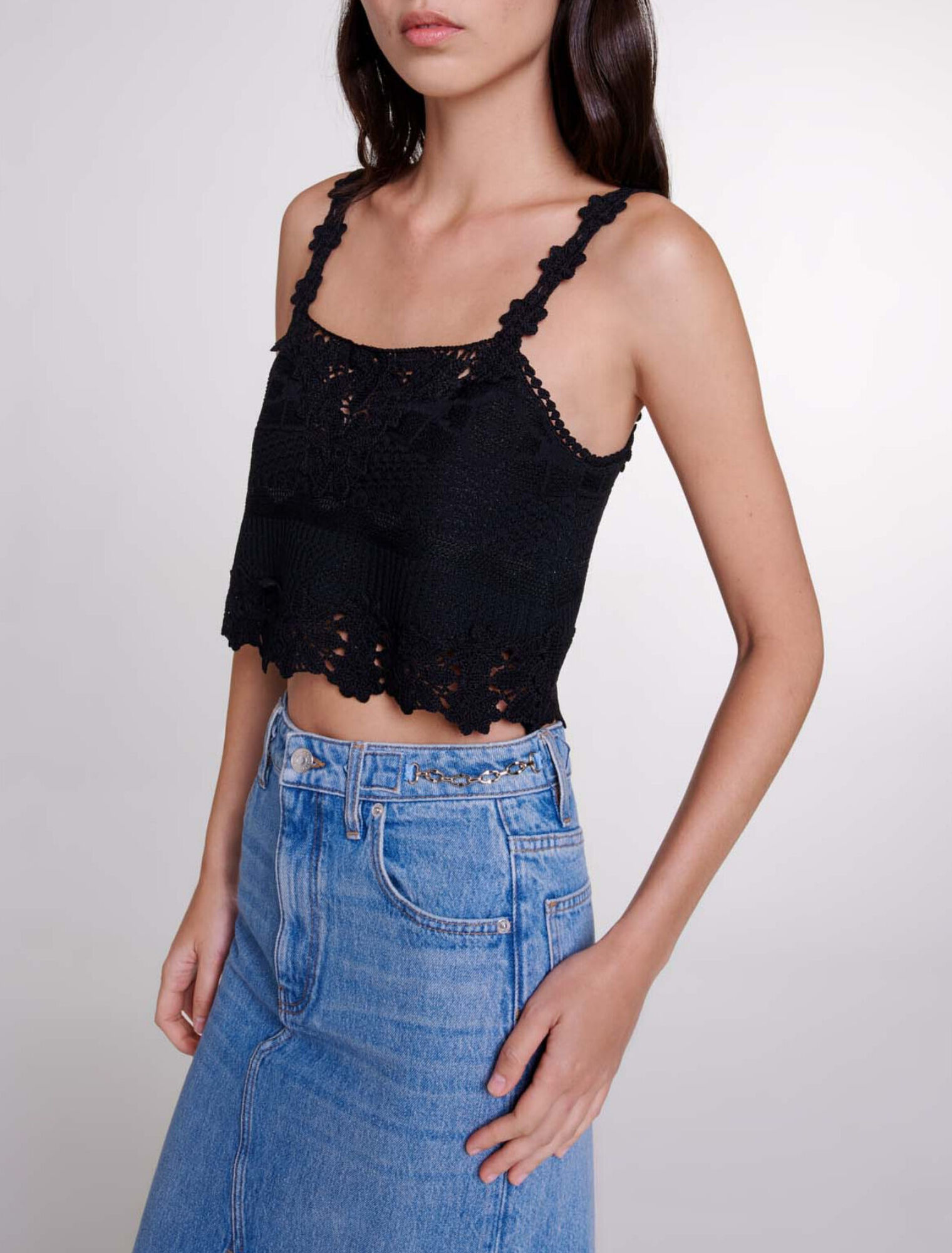 Guipure crop top